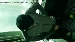 نكاح استراحة الغداء: رجل أعمال يضرب سكرتيرته المستعدة في تقييد